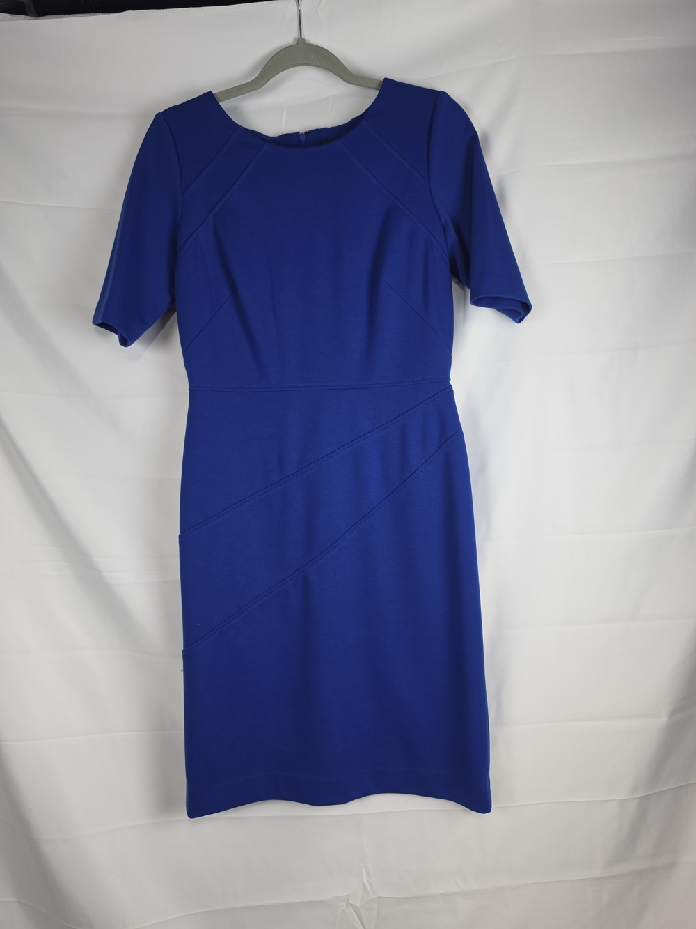 Ellen Tracy Classic Crewneck Sheath Dress in Royal Blue Sz 4